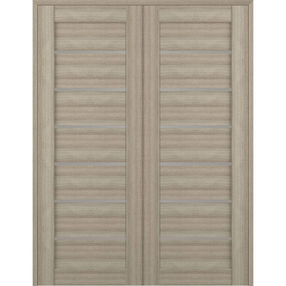 Alba 36 in. x 79.375 in. Both Active 6-Lite Frosted Glass Shambor Finished Wood Composite Double Prehung French Door price history on PriceWatchPro