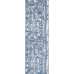 Wyatt Abstract Blue 2 ft. x 8 ft. Indoor Runner Rug