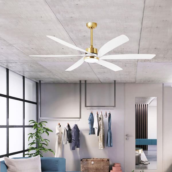 64 in. Indoor Gold/White Color Changing LED Ceiling Fan with Light Kit and Remote Control