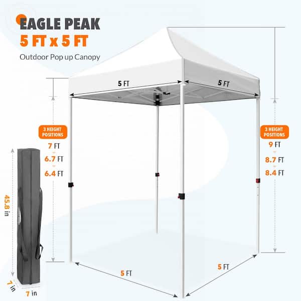 EAGLE PEAK 5 ft. x 5 ft. Pop Up Canopy Tent Instant Outdoor