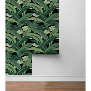 Swaying Palms Coal Vinyl Peel and Stick Wallpaper Roll (Covers 30.75 sq. ft.)