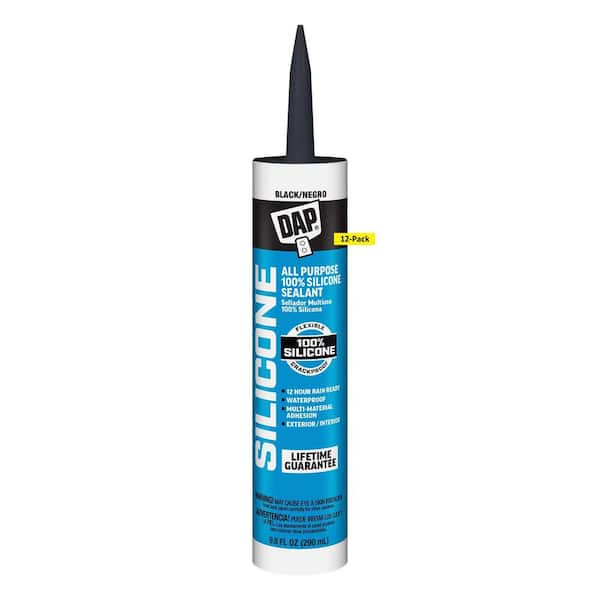 Silicone 9.8 oz. Black Window, Door and Siding Sealant (12-Pack)