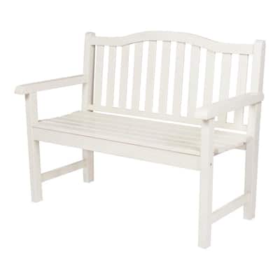White Outdoor Benches Patio Chairs The Home Depot