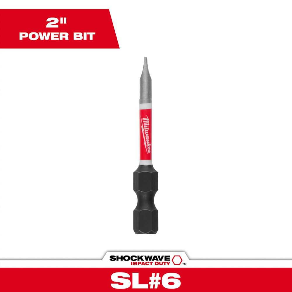 Milwaukee SHOCKWAVE Impact Duty 2 in. x 1/8 in. SL#6 Slotted Alloy