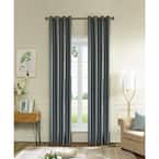 Lyndale Decor Silver Grey Thermal Grommet Blackout Curtain - 45 in. W x ...