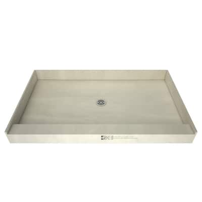 Redi Base 32 in. x 48 in. Single Threshold Shower Base with Center Drain and Polished Chrome Drain Plate