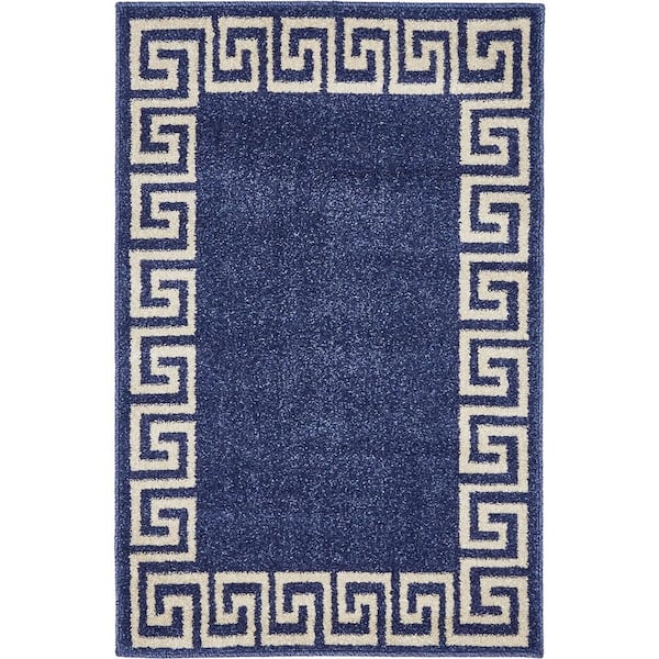 Unique Loom Athens Modern Navy Blue 2' 2 x 3' 0 Area Rug