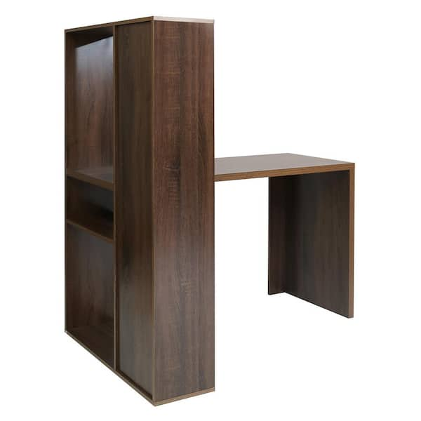 Devin Solidwood Study Table With Book Rack - Honey