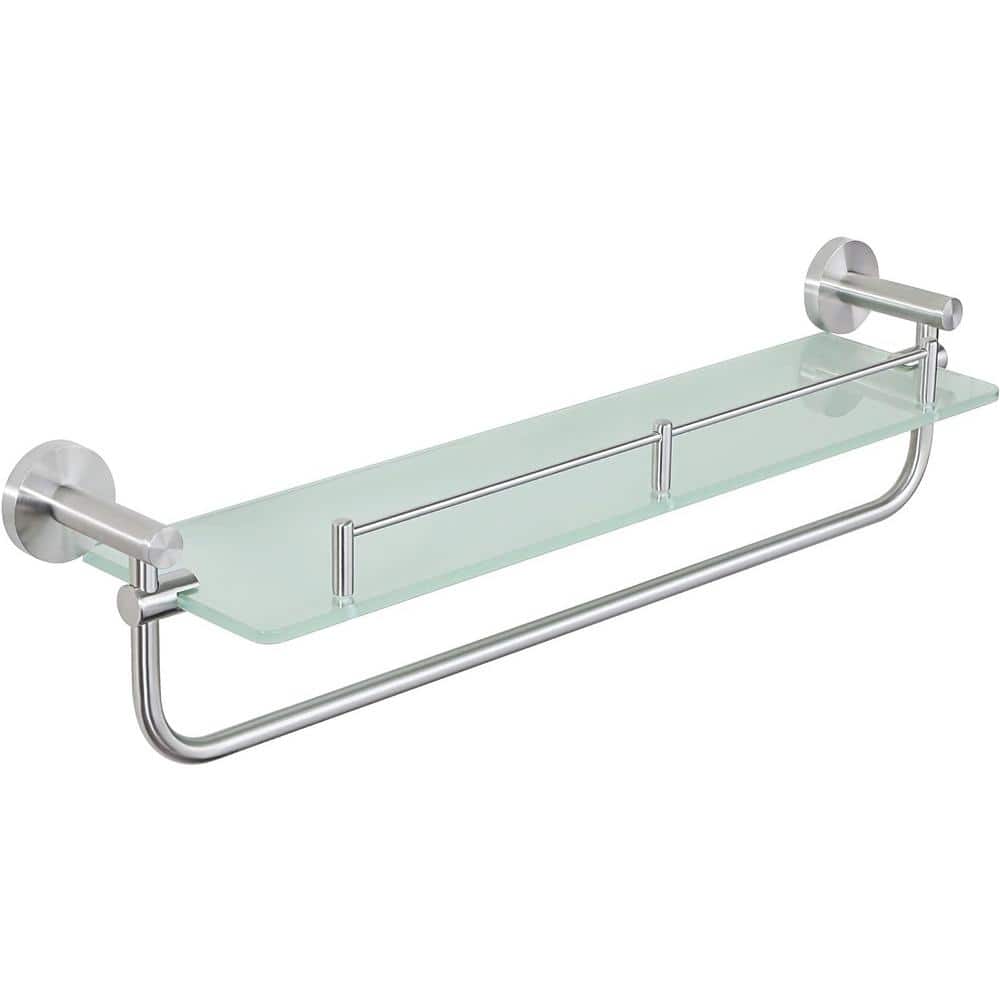 23.82 in. W x 5.51 in. D Brushed Nickel Decorative Wall Shelf, Bathroom She