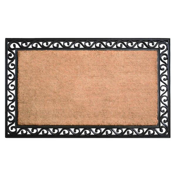 Multi-Colored 36 in. x 22 in. Coir Non-Slip Indoor/Outdoor Door Mat