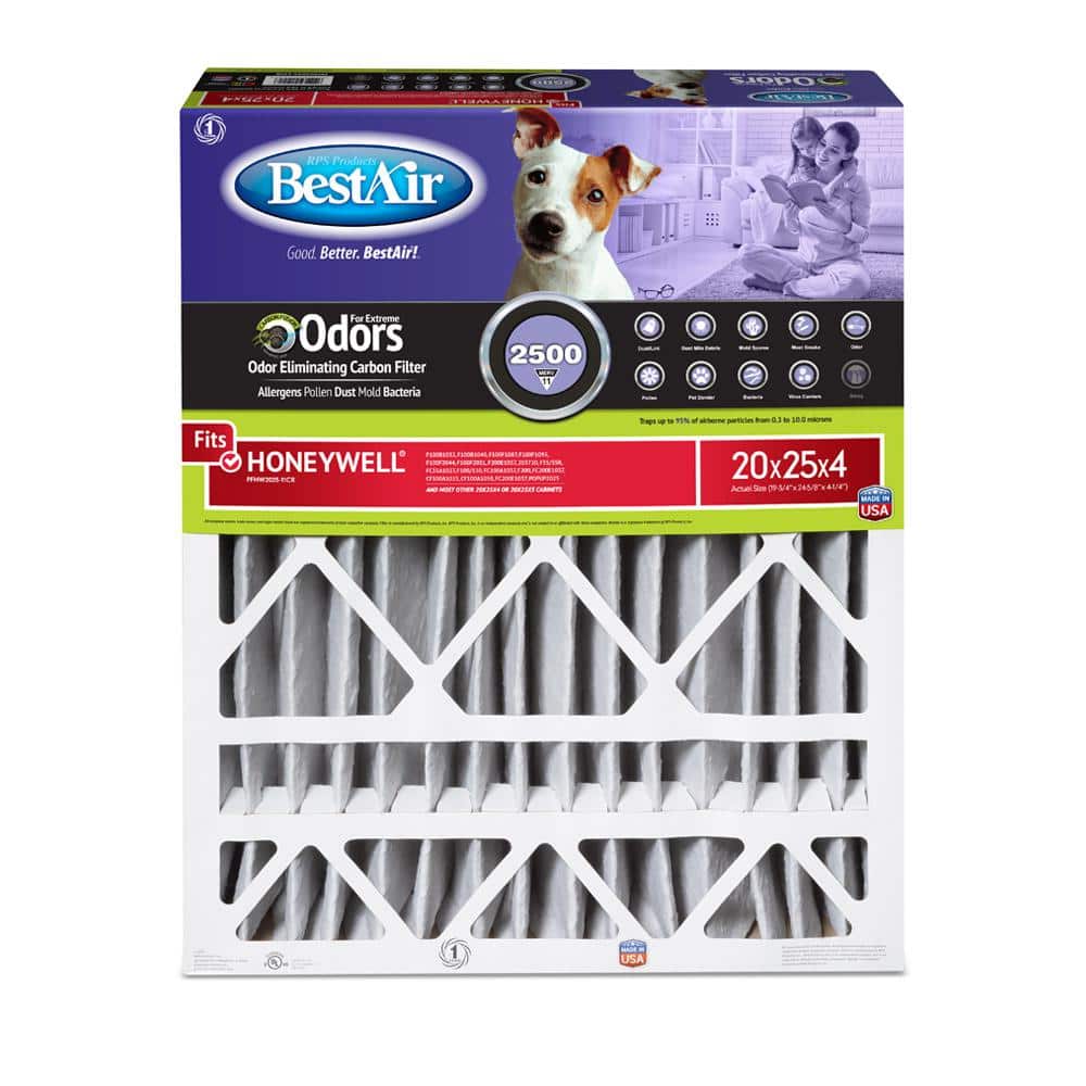 BestAir Carbon Infused Honeywell 20x25x4 MERV 11 Furnace Filter
