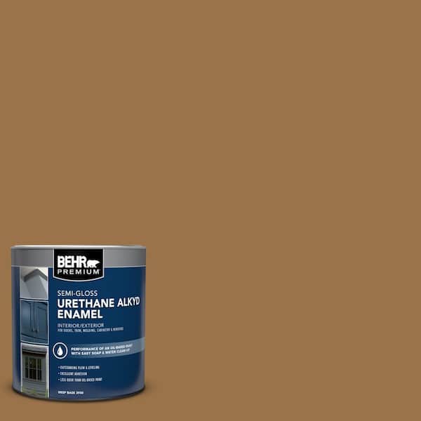 1 qt. #PPU4-17 Olympic Bronze Semi-Gloss Enamel Urethane Alkyd Interior/Exterior Paint