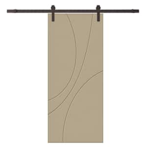 30 in. x 96 in. Unfinished Composite MDF Paneled Interior Sliding Barn Door with Hardware Kit