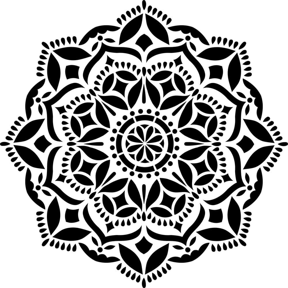 designer stencils karma mandala stencil fs026
