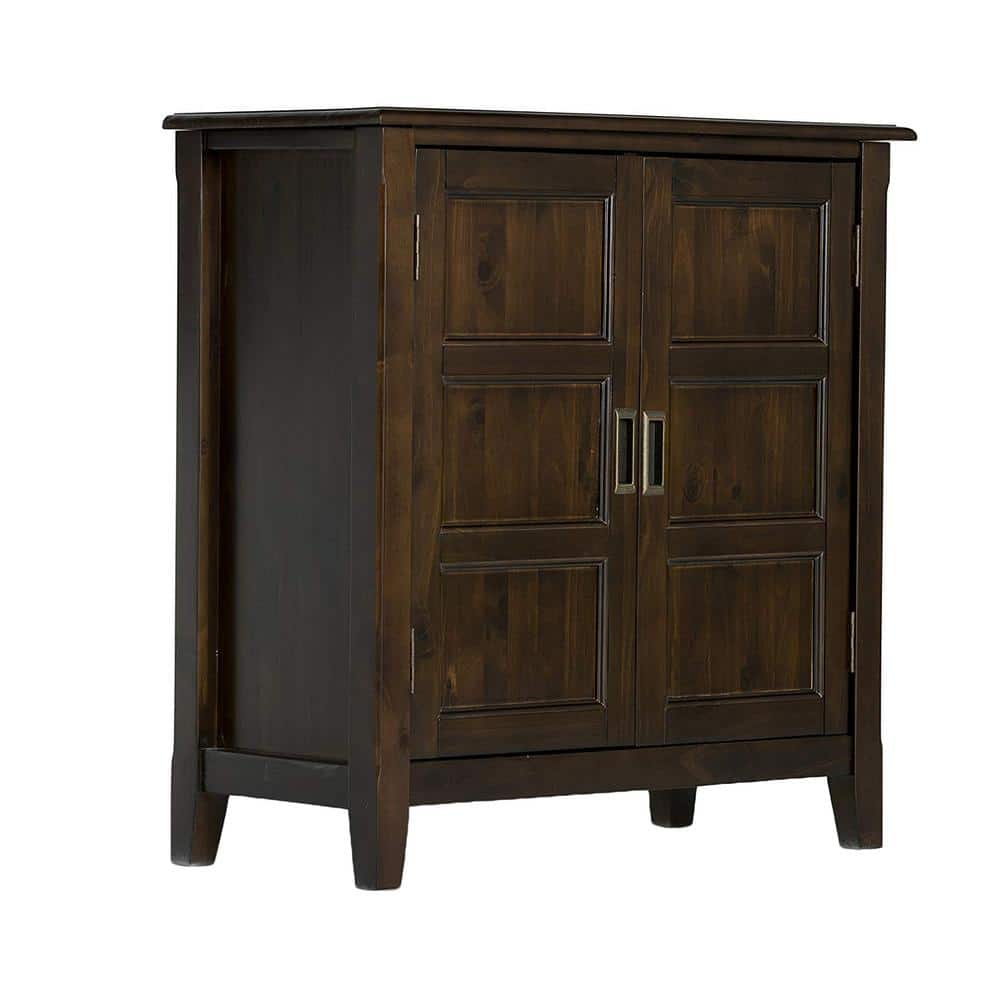 Burlington Transitional Mahogany Brown Low Storage Cabinet with Adjustable Shelving