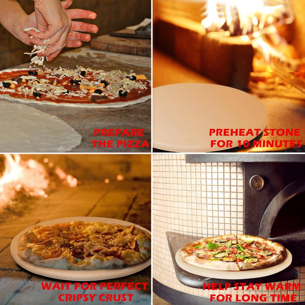 Royal Gourmet 14" Round Cordierite Pizza Stone for Oven and Grill