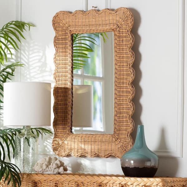 bali & pari Makoto Honey Rattan 20.9 in. W x 31.5 in. H Rectangle