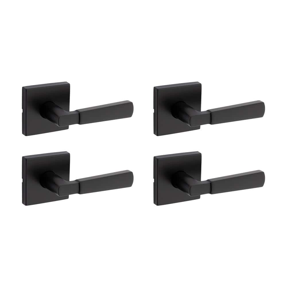 Perth Matte Black Reversible Square Straight Hall/Closet Door Handle 4-Pack price history on PriceWatchPro