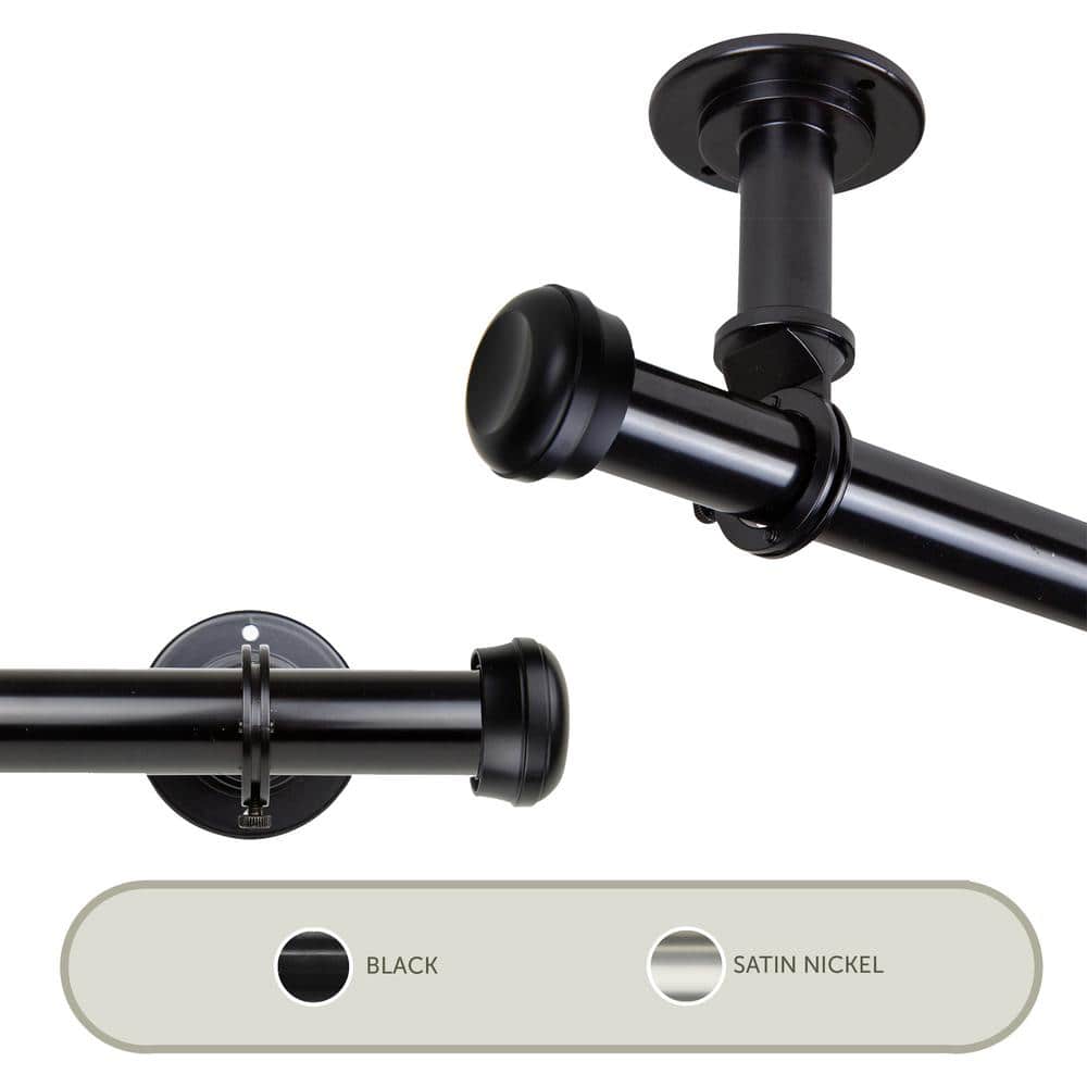 Rosen Ceiling 48 in. - 84 in., 1 in. Dia Single Curtain Rod/ Room Divider in Black price history on PriceWatchPro