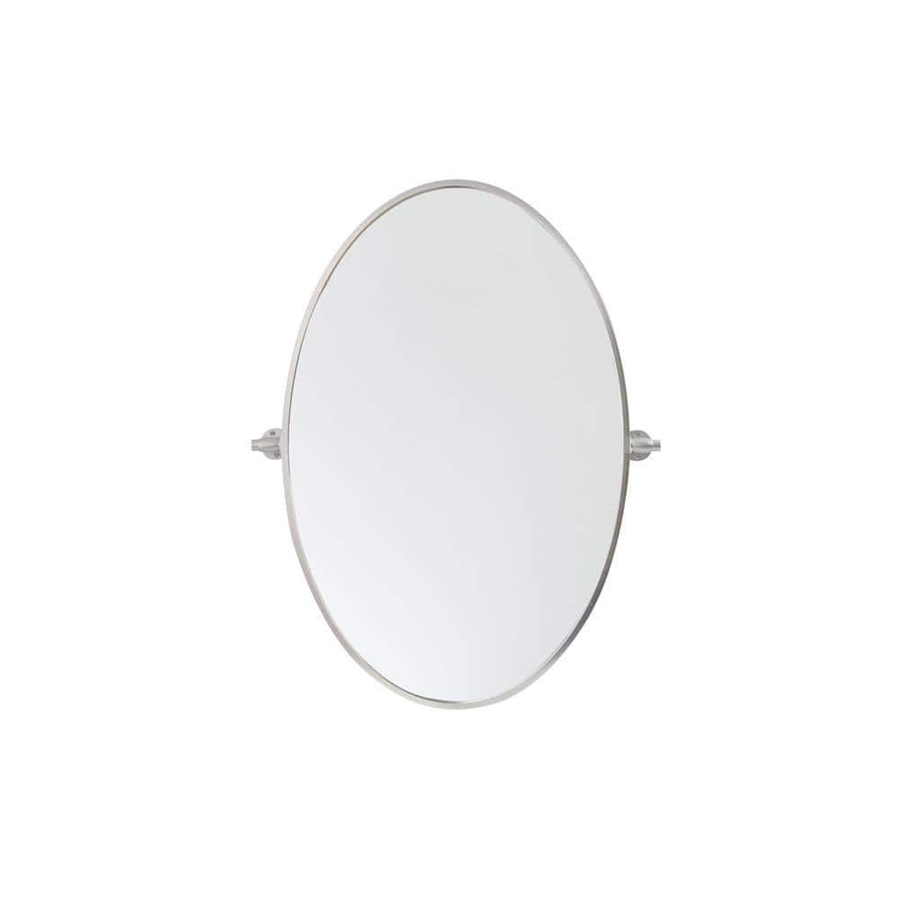 Timeless Home 21 in. W x 32 in. H Aluminum Silver Pivot Mirror