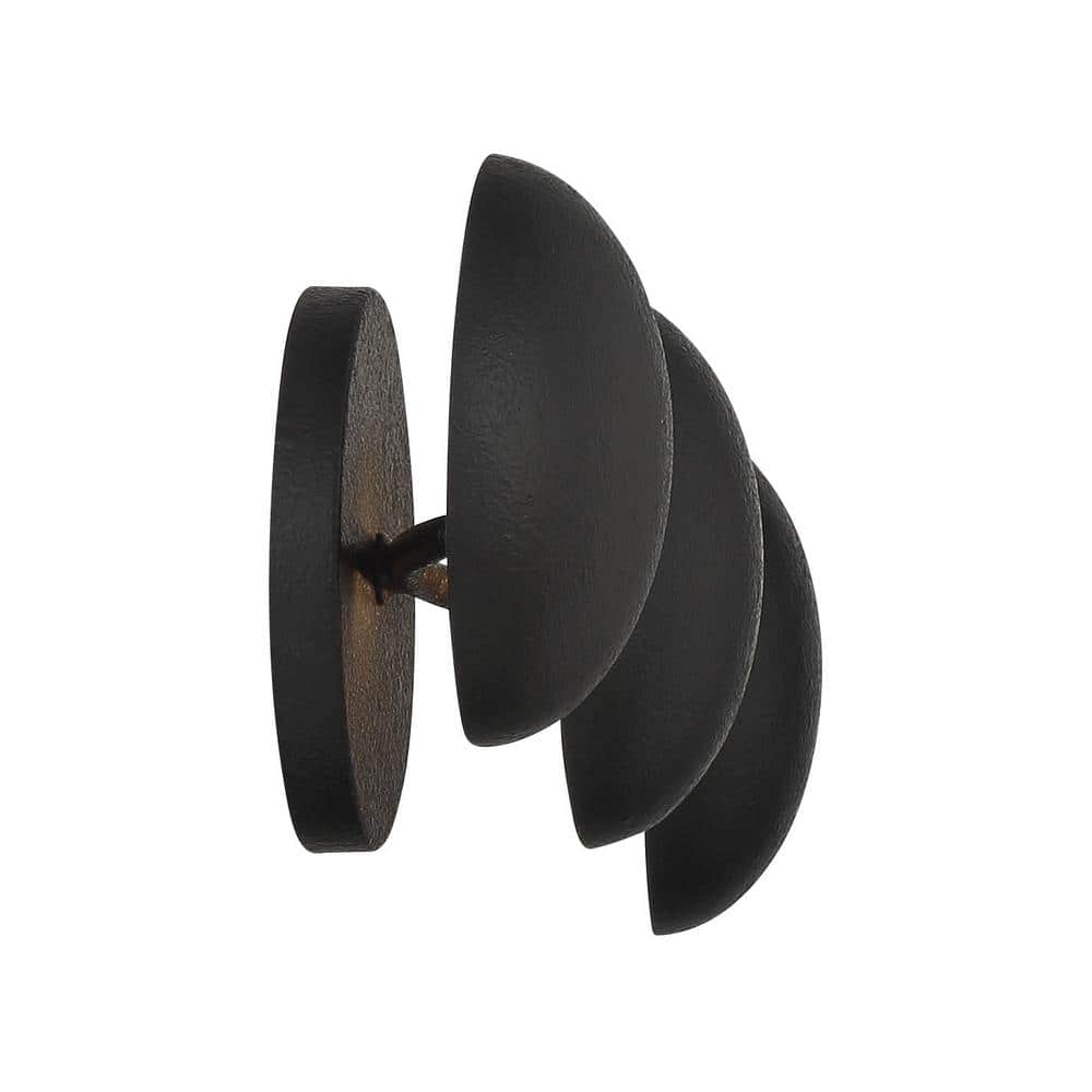 Modern Black Iron 3-Light Wall Sconce with Steel Shades