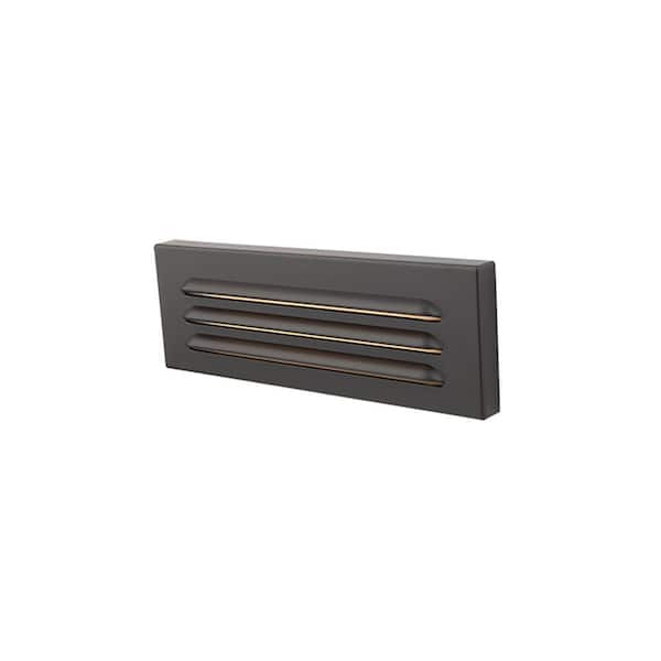 Horizontal 9 in. Surface Louvered Step Light Low-Voltage Integrated LED 12-Volt  Bronze on Aluminum Alloy 3000K