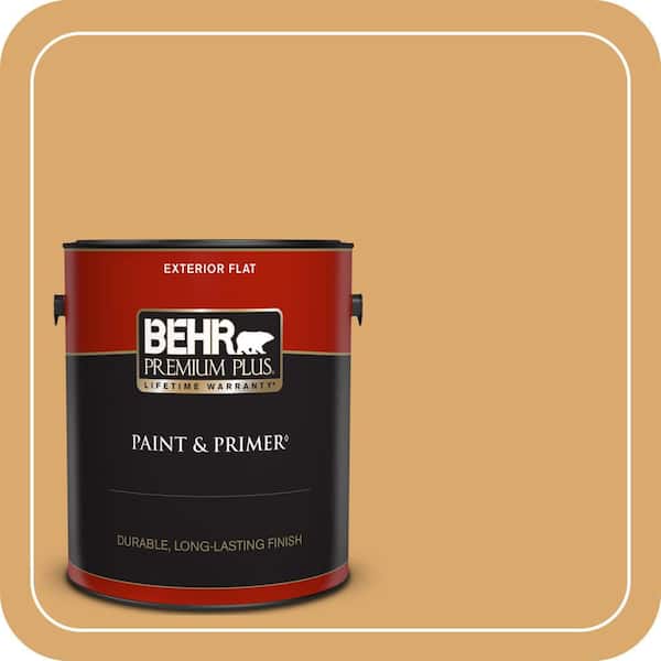 BEHR PREMIUM PLUS 1 gal. #ICC-70 Flower Field Flat Exterior Paint & Primer