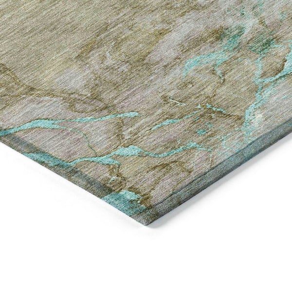 Chantille Machine Washable Indoor/Outdoor Abstract ACN2110 Teal 5 ft. x 7 ft. 6 in. Area Rug