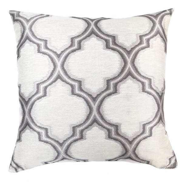 Armen Living Aria Grey Geometric Down 7 in. x 20 in. Throw Pillow