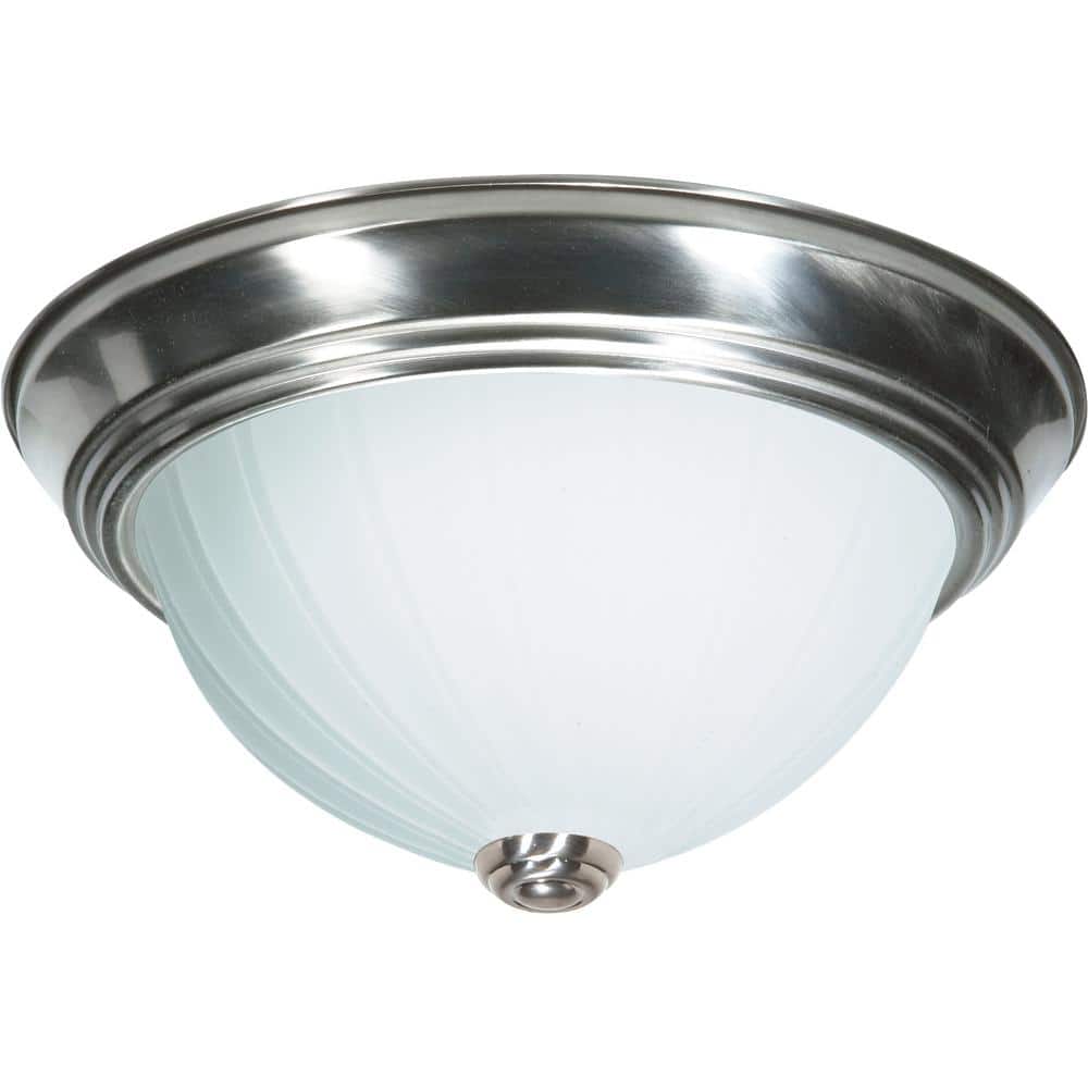 Brushed Nickel 15'' Flush Mount Indoor/Outdoor Ceiling Light