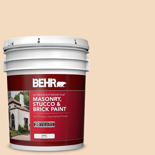 5 gal. #S270-1 Frosted Toffee Flat Interior/Exterior Masonry, Stucco and Brick Paint