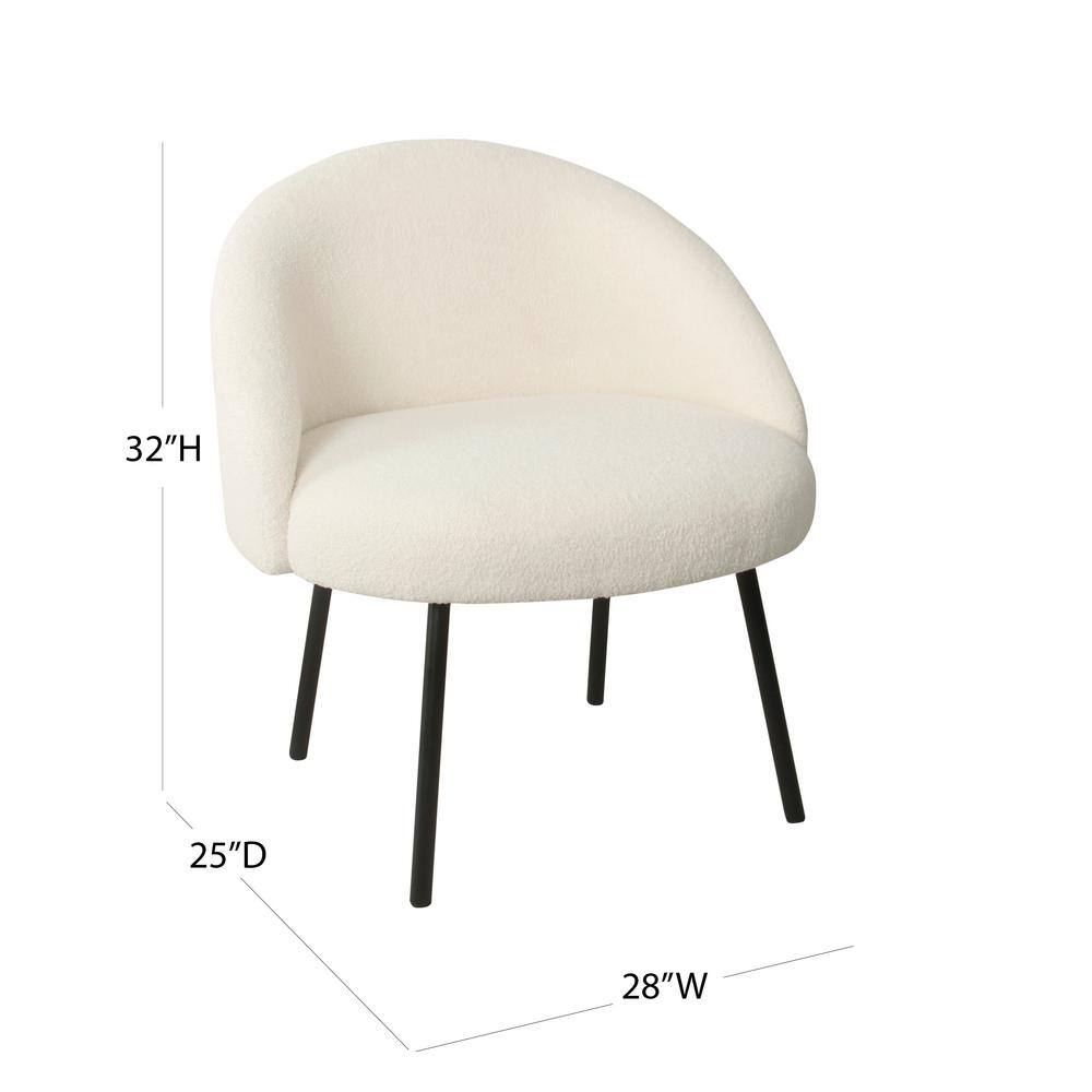 Sleek Cream Velvet Accent Chair with Matte Black Metal Legs