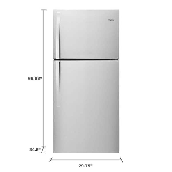 Whirlpool WRT519SZD 30 Inch Wide 19.14 Cu. Ft. Top Mount Refrigerator  Monochromatic Stainless Steel Refrigeration Appliances Full Size  Refrigerators - Yahoo Shopping