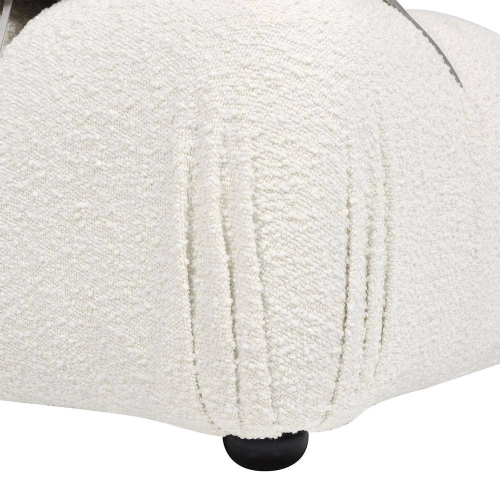 Ivory White Bouclé 72.5" Modular Tufted Loveseat Sofa