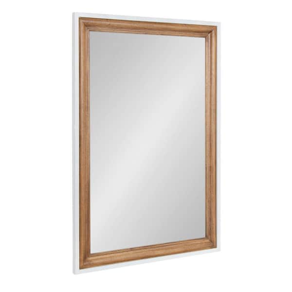 Kate and Laurel Ellison 24 in. W. x 36 in. H Wood Rustic Brown Rectangle Transitional Framed Decorative Wall Mirror