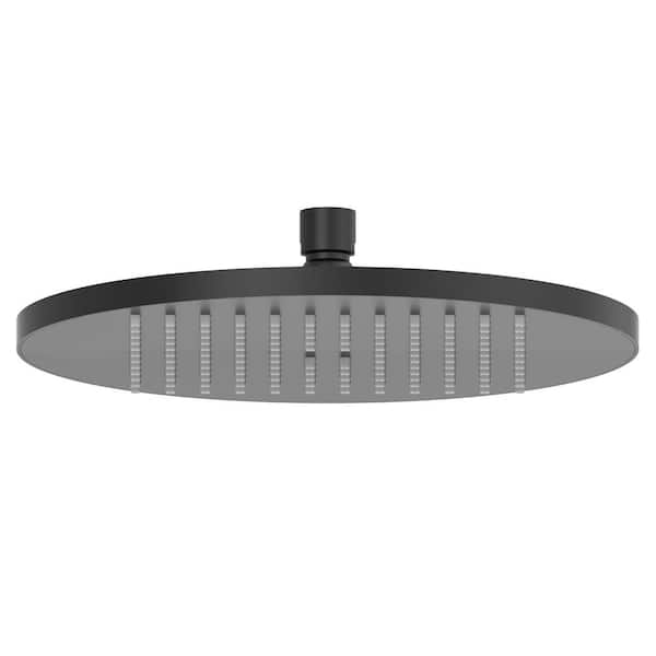 Modern 1-Spray Patterns with 2.5 GPM 10 in. Wall Mount Fixed Shower Head in Matte Black