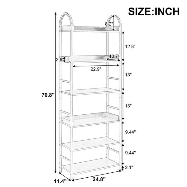 30 in. W 67 in. H x 11.4 in. D Wood Rectangular Over The Toilet Bathroom Shelf in White