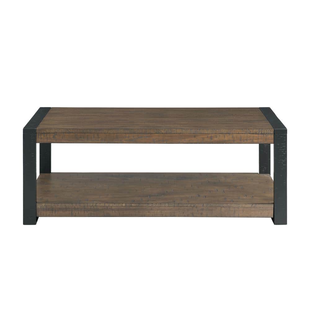 Enrico Rectangular Walnut Coffee Table with Black Metal Legs