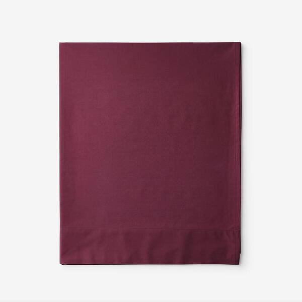 The Company Store Company Cotton Merlot Cotton Percale King Extra Deep Flat Sheet
