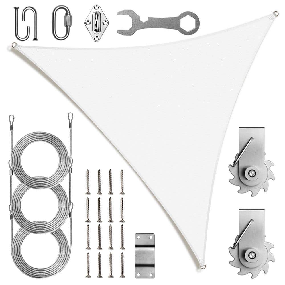 12 ft. x 12 ft. x 12 ft. Triangle Sunshade Sail Canopy with Hardware TAWAL-White price history on PriceWatchPro