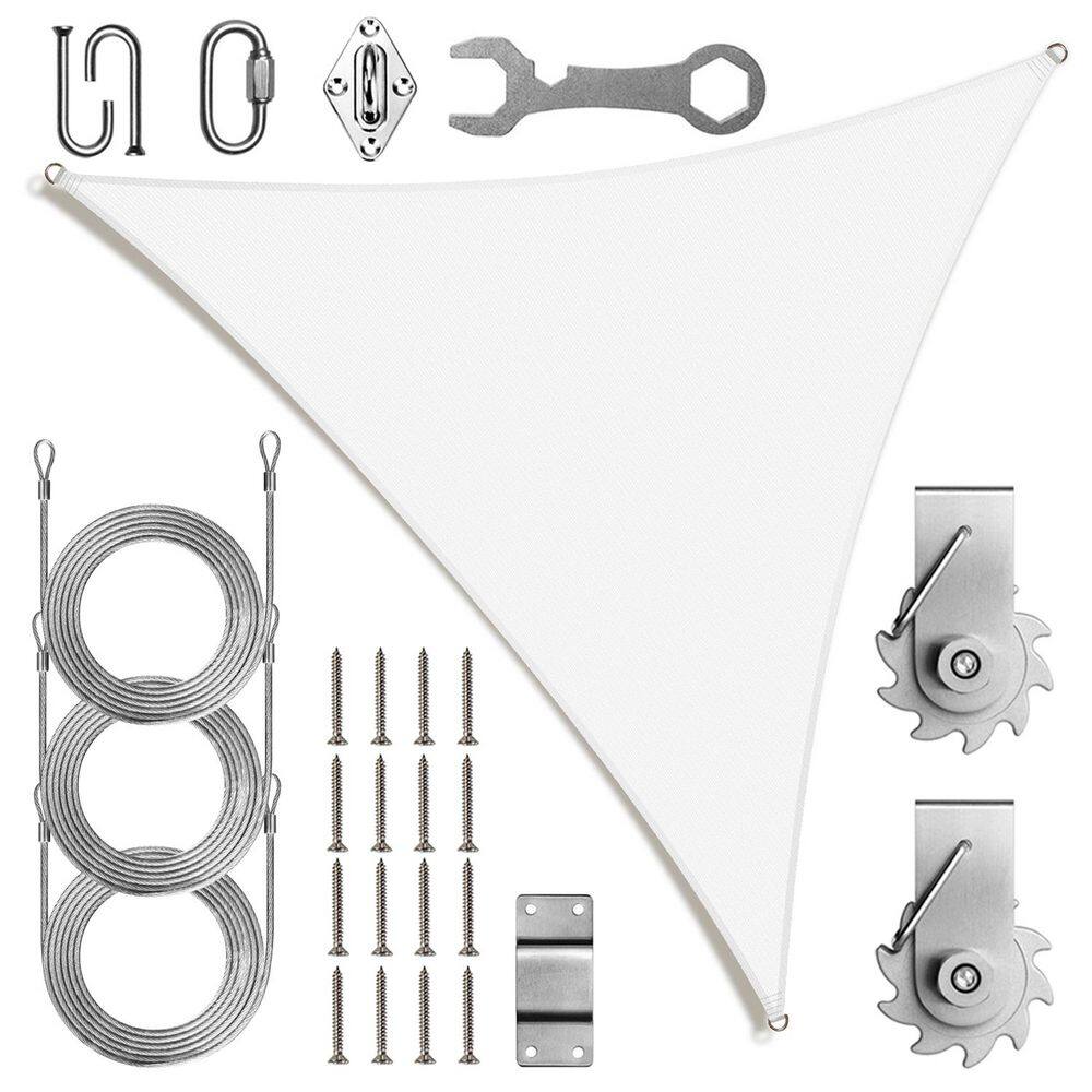 16 ft. x 16 ft. x 16 ft. Triangle Sun Shade Sail Canopy with Hardware TAWAL-White price history on PriceWatchPro