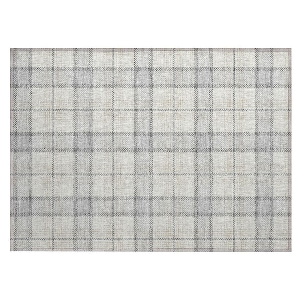Chantille Machine Washable Indoor/Outdoor Abstract ACN1052 Silver 1 ft. 8 in. x 2 ft. 6 in. Area Rug
