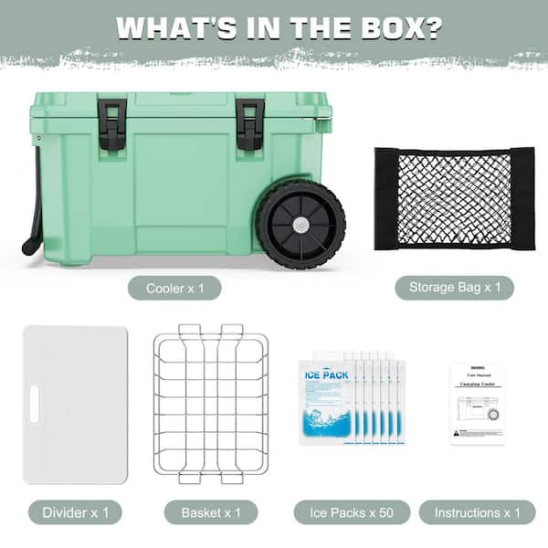 futhork Grenn 55 qt. Portable Chest Cooler, Leak-Proof Outdoor