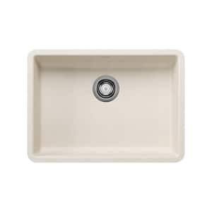 Precis Undermount Granite 25 in. x 18 in. Single Bowl Kitchen Sink in Soft White