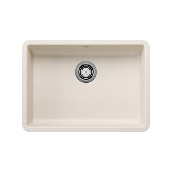 Blanco Precis Undermount Granite 25 in. x 18 in. Single Bowl Kitchen Sink  in Soft White 443082 - The Home Depot