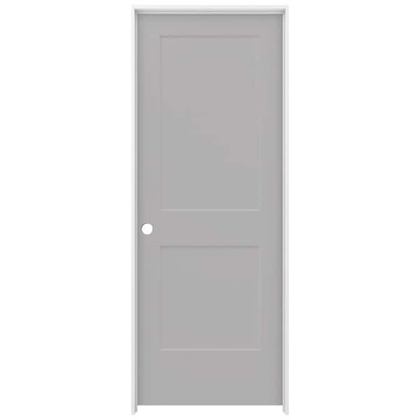 JELD-WEN 30 in. x 80 in. Monroe Driftwood Painted Right-Hand Smooth Solid Core Molded Composite MDF Single Prehung Interior Door