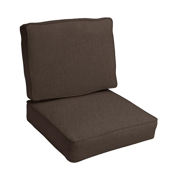 SORRA HOME 27 x 29 Deep Seating Indoor/Outdoor Cushion Chair Set in Sunbrella Canvas Java