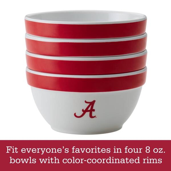 College Kitchen Collection Alabama Party Bowls Set 4 Piece Crimson Red 47677 The Home Depot