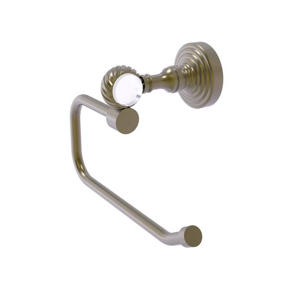 Allied Brass Pacific Grove Collection European Style Toilet Tissue Holder  with Twisted Accents in Antique Brass PG-24ET-ABR