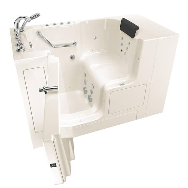 American Standard Gelcoat premium series 32 in. x 52 in. Left Hand Drain Soaking Bathtub in Beige